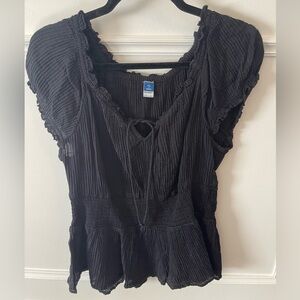 Old Navy Blouse - Black - Size Large - Long Length